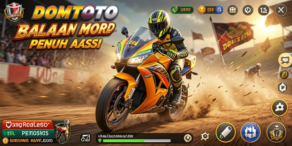 Gameplay seru dalam balapan motor yang mendebarkan.