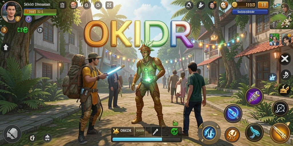 Screenshot gameplay OKIDR menampilkan interaksi pemain yang menyenangkan.