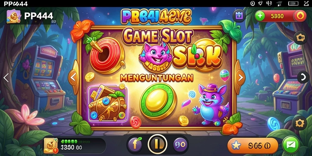 Screenshot gameplay PP444 menampilkan keseruan permainan slot.