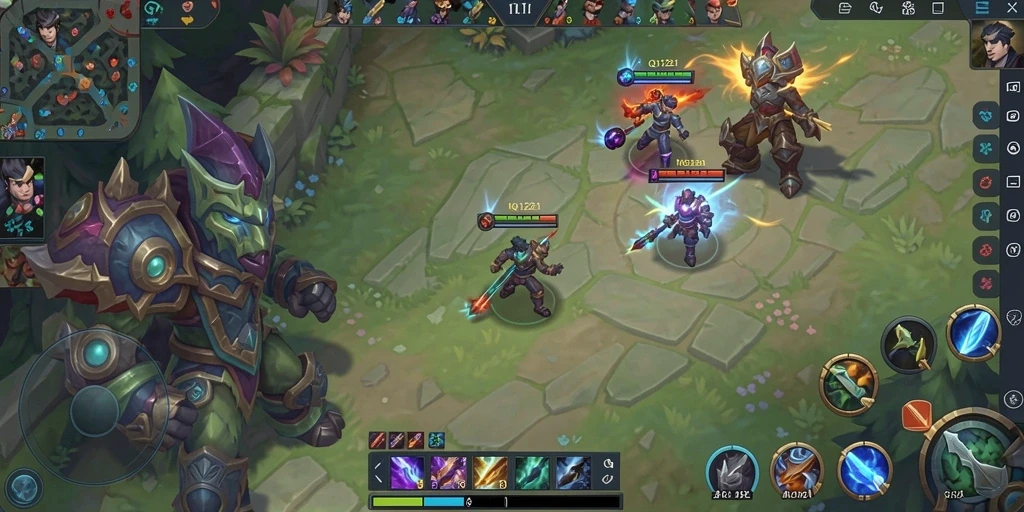Tangkapan layar utama QQ1221 menampilkan aksi seru gameplay MOBA.
