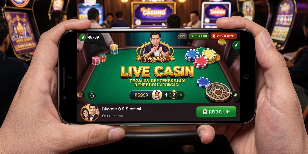 Tampilan gameplay Live Casino yang mendebarkan dan interaktif.